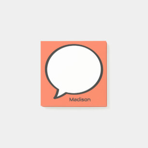 Custom Name & Colour Speech Bubble Post-it Notes
