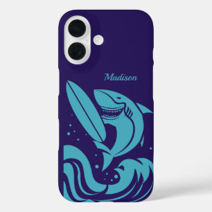 Custom name & colour Surfer Shark phone cases