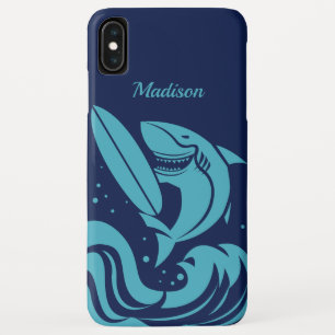 Custom name & colour Surfer Shark phone cases