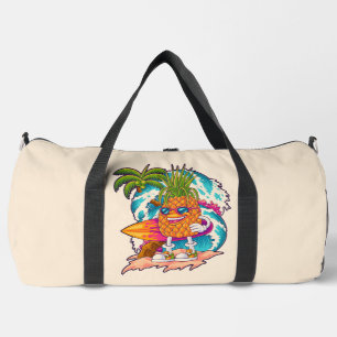 Custom Name & Colour Surfing Pineapple Duffle Bag