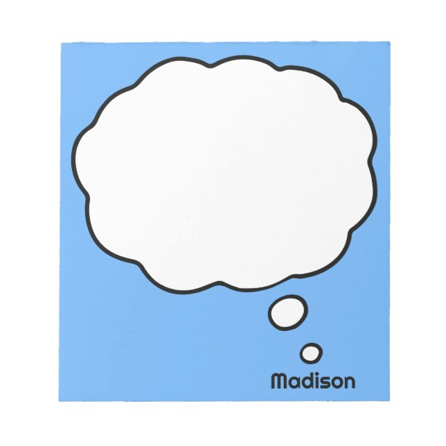 Custom Name & Colour Thought Bubble Notepad (Front)