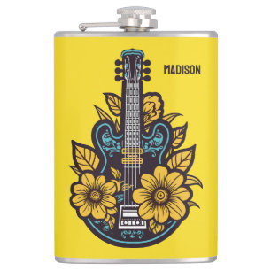 Custom Name & Colour Ukulele Hip Flask