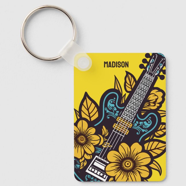 Custom Name & Colour Ukulele Key Ring (Front)