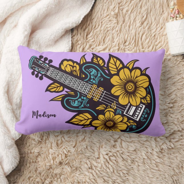 Custom Name & Colour Ukulele Lumbar Cushion (Blanket)