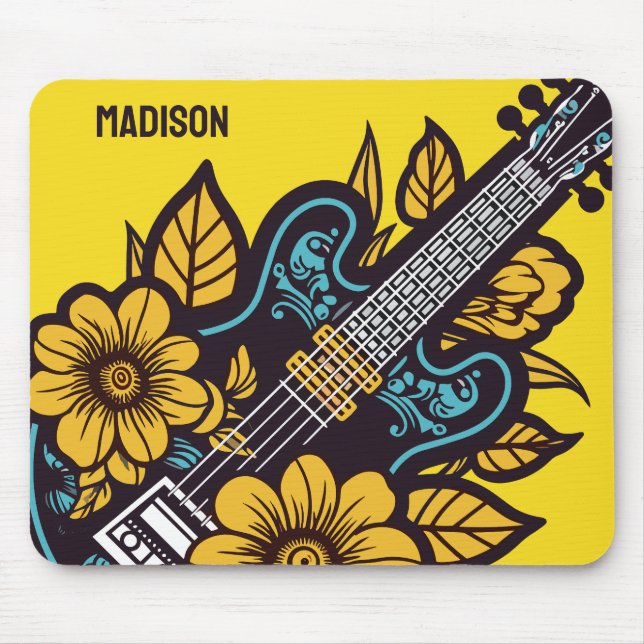 Custom Name & Colour Ukulele Mouse Pad (Front)