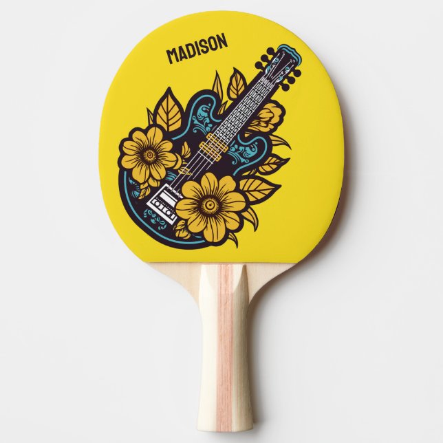 Custom Name & Colour Ukulele Ping Pong Paddle (Front)