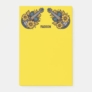 Custom Name & Colour Ukulele Post-it Notes