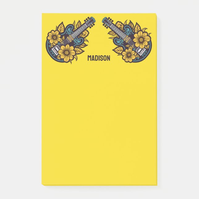 Custom Name & Colour Ukulele Post-it Notes (Front)