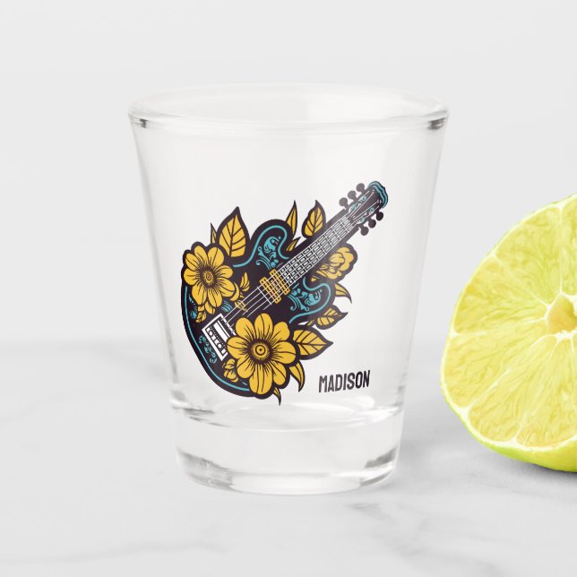Custom Name & Colour Ukulele Shot Glass (Front)