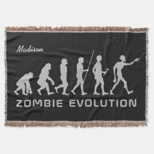Custom name & colour Zombie Evolution throw blanke Blanket