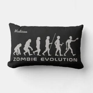 Custom name & colour Zombie Evolution throw pillow
