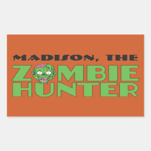 Custom name & colour Zombie Hunter stickers