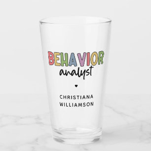 Custom Name Colourful Behaviour Analyst Glass
