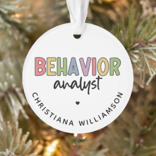 Custom Name Colourful Behaviour Analyst Ornament