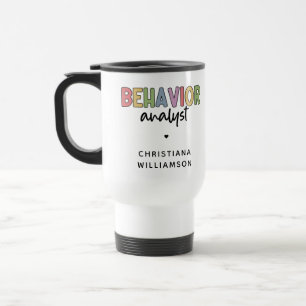 Custom Name Colourful Behaviour Analyst Travel Mug