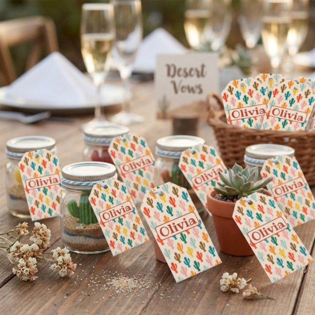 Custom Name Colourful Cacti Gift Tags (Creator Uploaded)