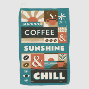 Custom Name Colourful Coffee Quotes Golf Towel