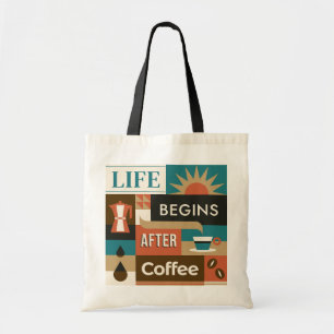 Custom Name Colourful Coffee Quotes Tote Bag