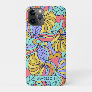 Custom name Colourful Doodles phone cases