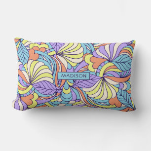 Custom name Colourful Doodles throw pillows