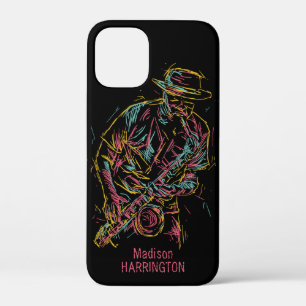 Custom name Colourful Jazz Player phone cases