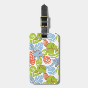 Custom Name Colourful Jungle Elephants Luggage Tag