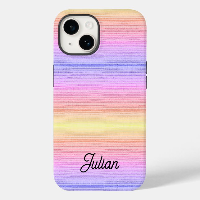 Custom name colourful stripes Case-Mate iPhone case (Back)
