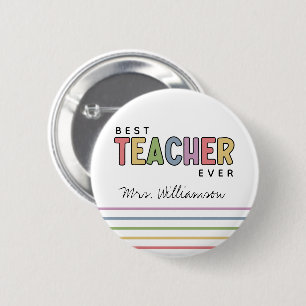 Custom Name Colourful Teacher Appreciation Gifts 6 Cm Round Badge