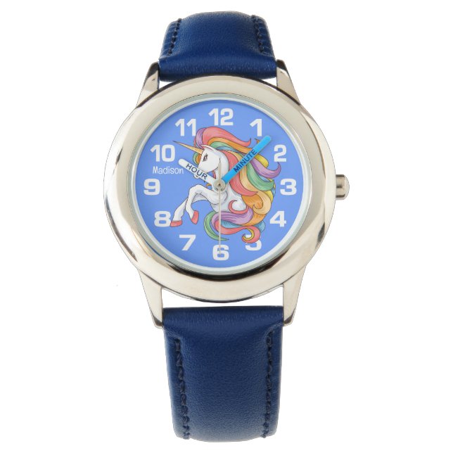 Custom Name Colourful Unicorn Watch (Front)