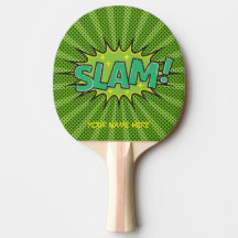 Custom Name Comic Slam Pong Paddle, Cartoon