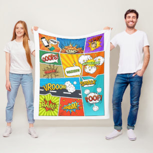 Custom Name Comics Fleece Blanket