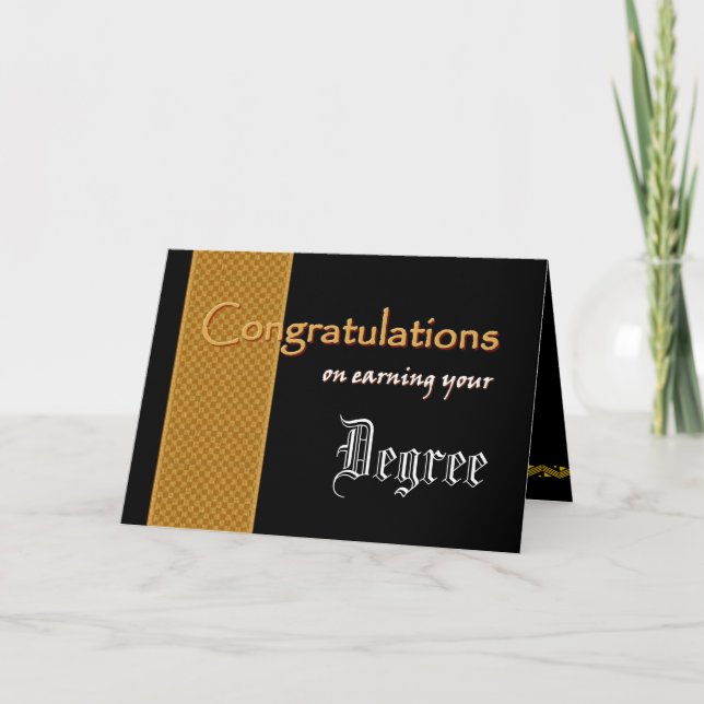 CUSTOM NAME Congratulations Earning Your Degree Card (Front)