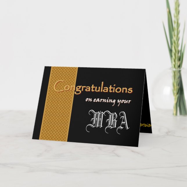 CUSTOM NAME Congratulations - Earning Your MBA Card (Front)