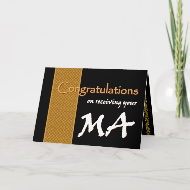 CUSTOM NAME Congratulations - Master of Arts - MA Card (Front)