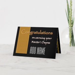CUSTOM NAME Congratulations  Master's Degree V02 Card