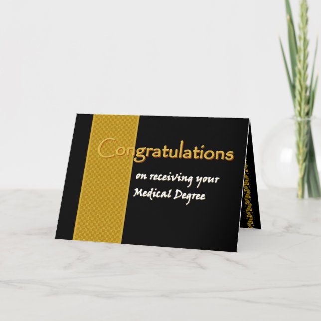 CUSTOM NAME Congratulations - Medical Degree Card (Front)