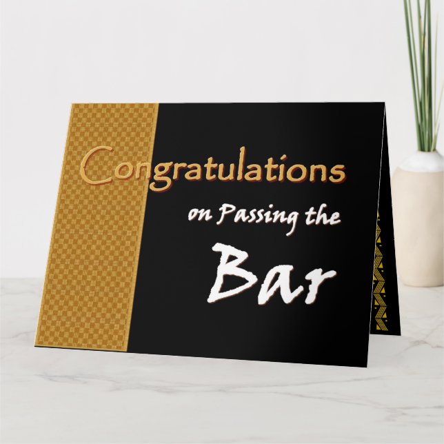 CUSTOM NAME Congratulations Passing Bar Exam A01 Card (Front)