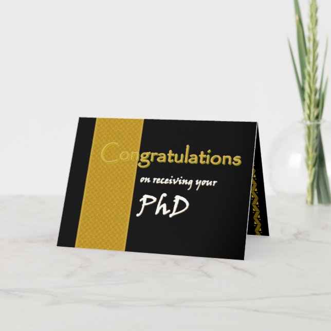 CUSTOM NAME Congratulations - PhD Card (Front)