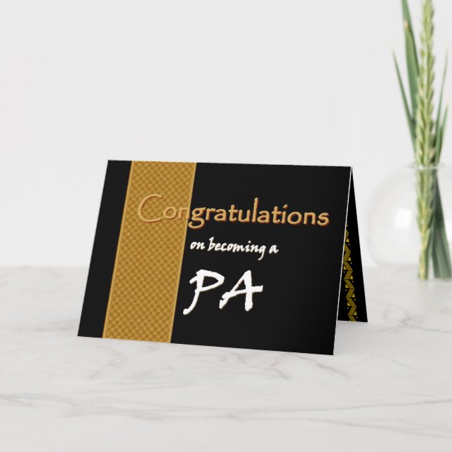 CUSTOM NAME Congratulations Physician's Assistant Card (Front)
