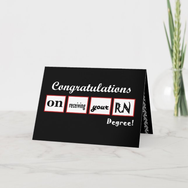 CUSTOM NAME Congratulations - RN - with Squares Card (Front)