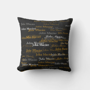 custom name, cool and modern typography outdoor cushion