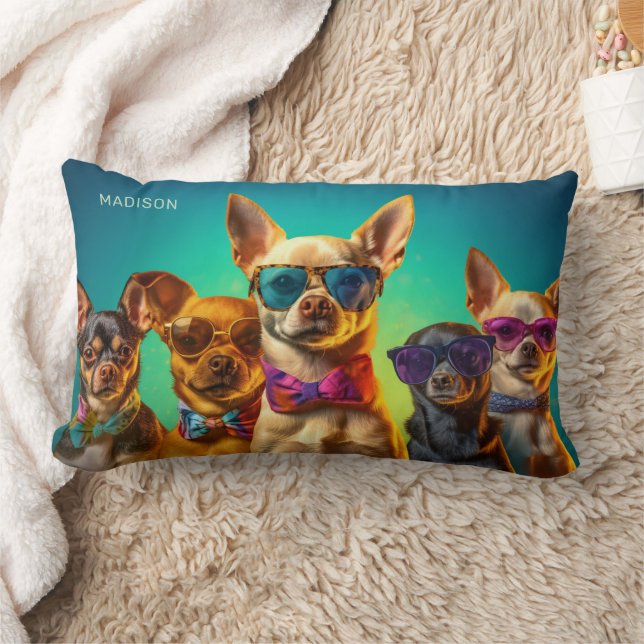 Custom Name Cool Dogs Lumbar Cushion (Blanket)