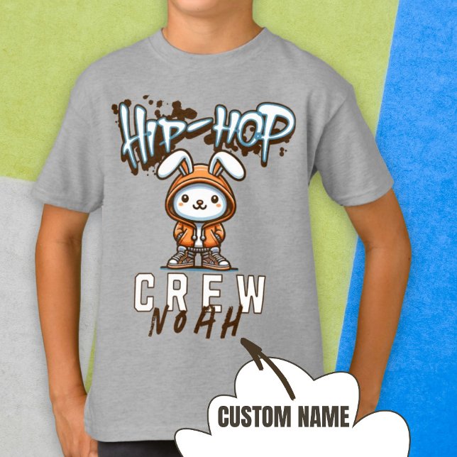 Custom Name Cool Easter Hip-Hop Crew Rabbit T-Shirt (Custom Name Cool Easter Hip-Hop Crew Rabbit T-Shirt.)