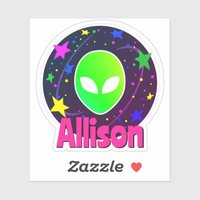 Custom Name Cool Funny Alien Space Galaxy Stars  (Sheet)