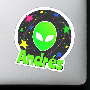 Custom Name Cool Funny Alien Space Galaxy Stars