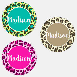 Custom Name Cool Leopard Animal Print Bright Colou
