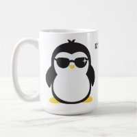 Custom name cool penguin mugs