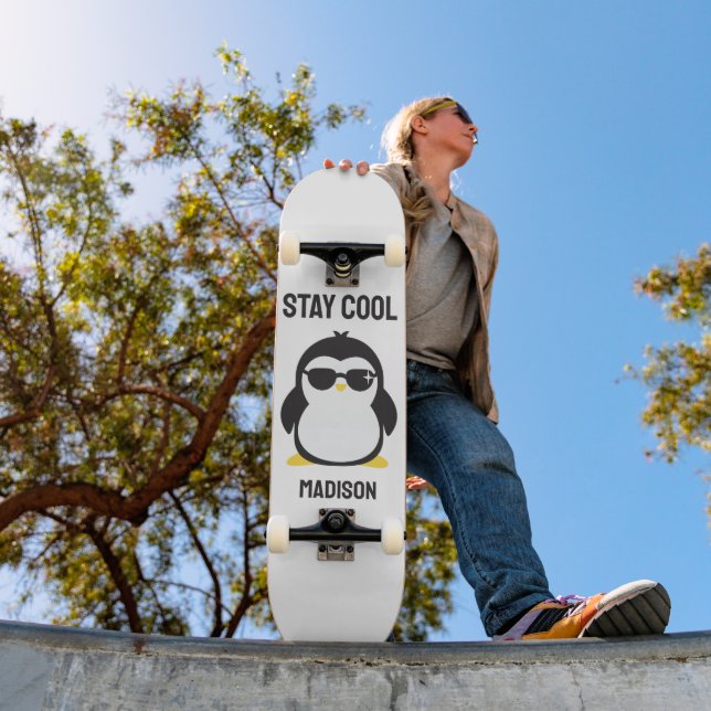Custom name cool penguin skateboard (Outdoor 1)