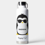Custom Name Cool Penguin Water Bottle<br><div class="desc">See my store for more penguin items.</div>