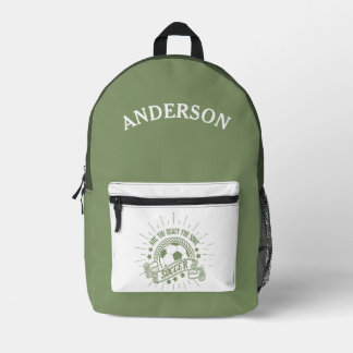 Custom Name Cool Sports Soccer Ball  Printed Backpack